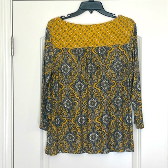 Westport Yellow Paisley Short Sleeve Shirt Size L - Picture 2 of 6